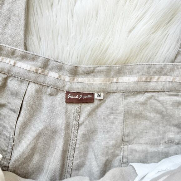 Men’s Island Importer 100% Linen Light Brown Cuffed Pants 36 - Picture 2 of 4